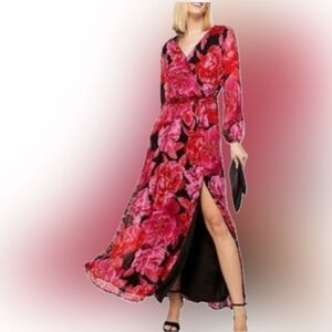 Premier Amour | Dresses | Premier Amour Long Sleeve Black Floral Maxi Dress  Womens Size 4 | Poshmark